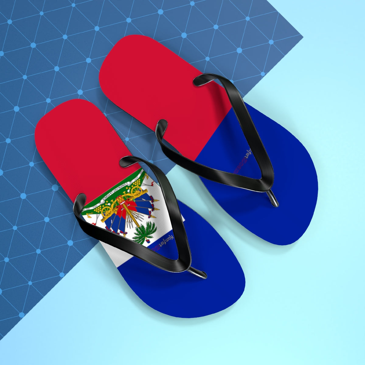 Haitian Flag Women's Flip Flops Footwear