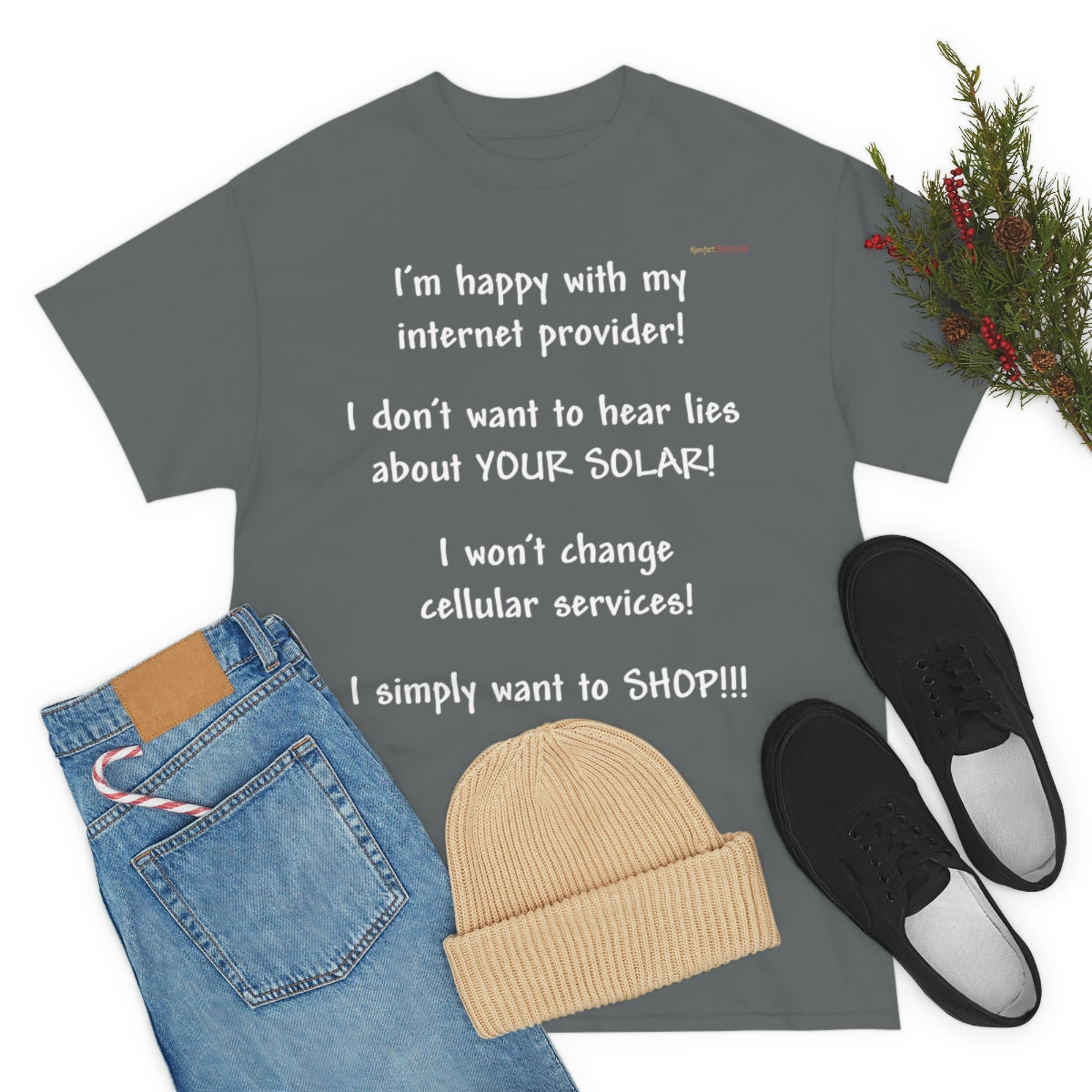 I simply want to shop T-Shirt (White Letters)