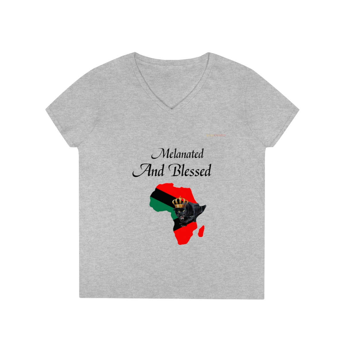 Melanated And Blessed Women's V-Neck T-Shirt