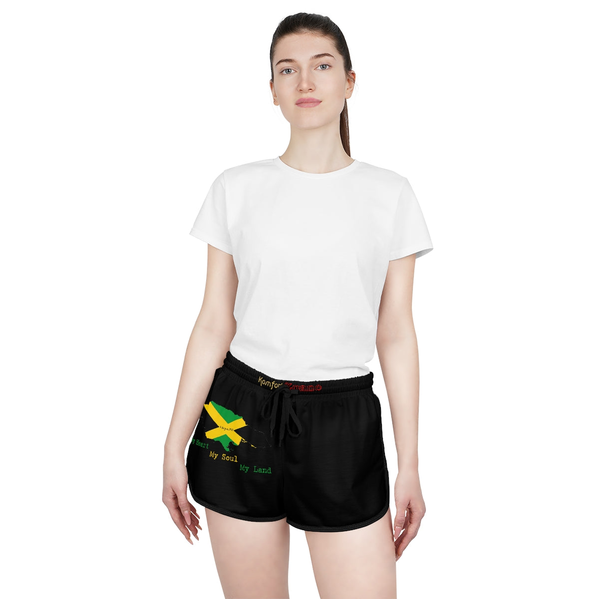 Jamaican Independence Women's Relaxed Shorts - Front Logo