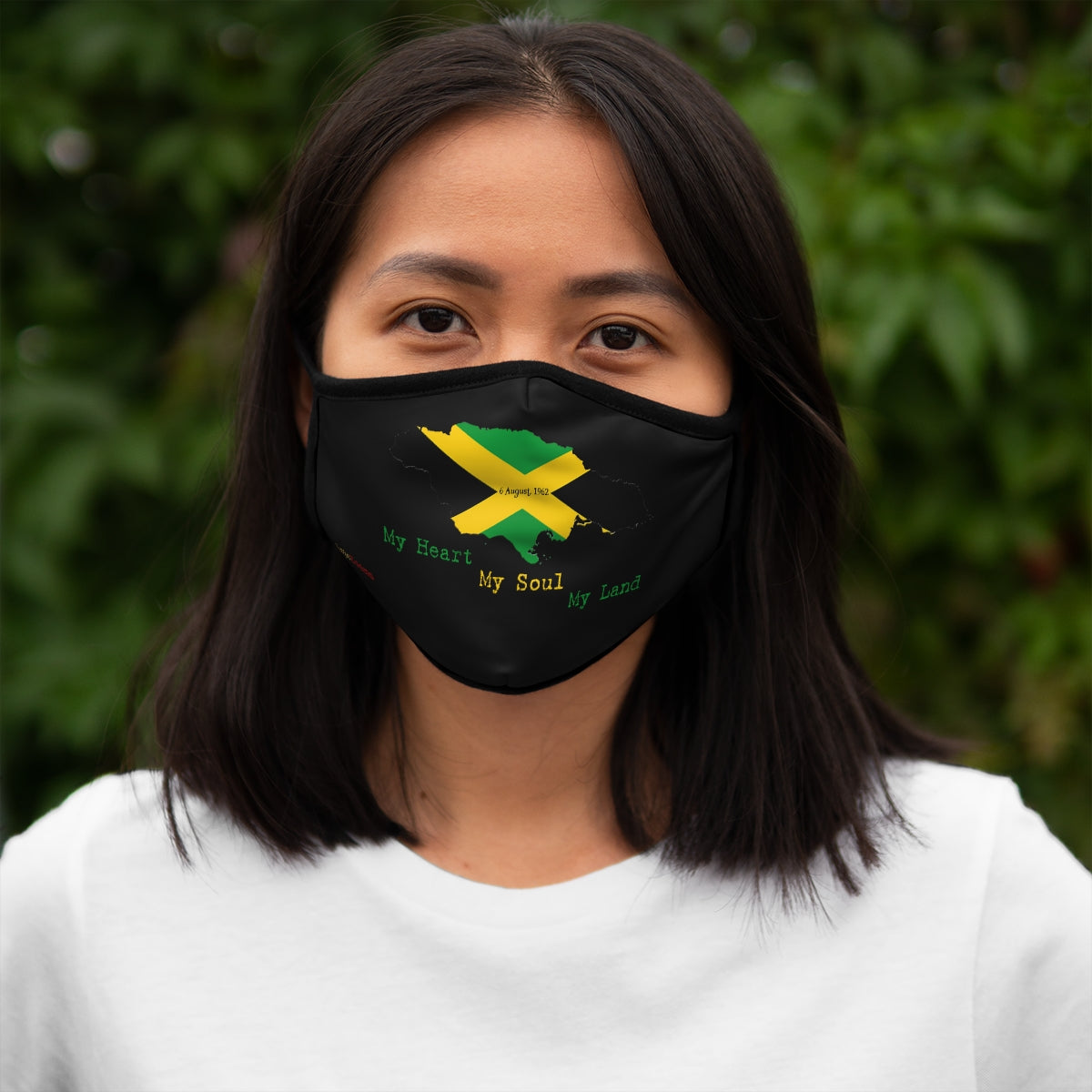 Jamaican Independence Fitted Polyester Face Mask