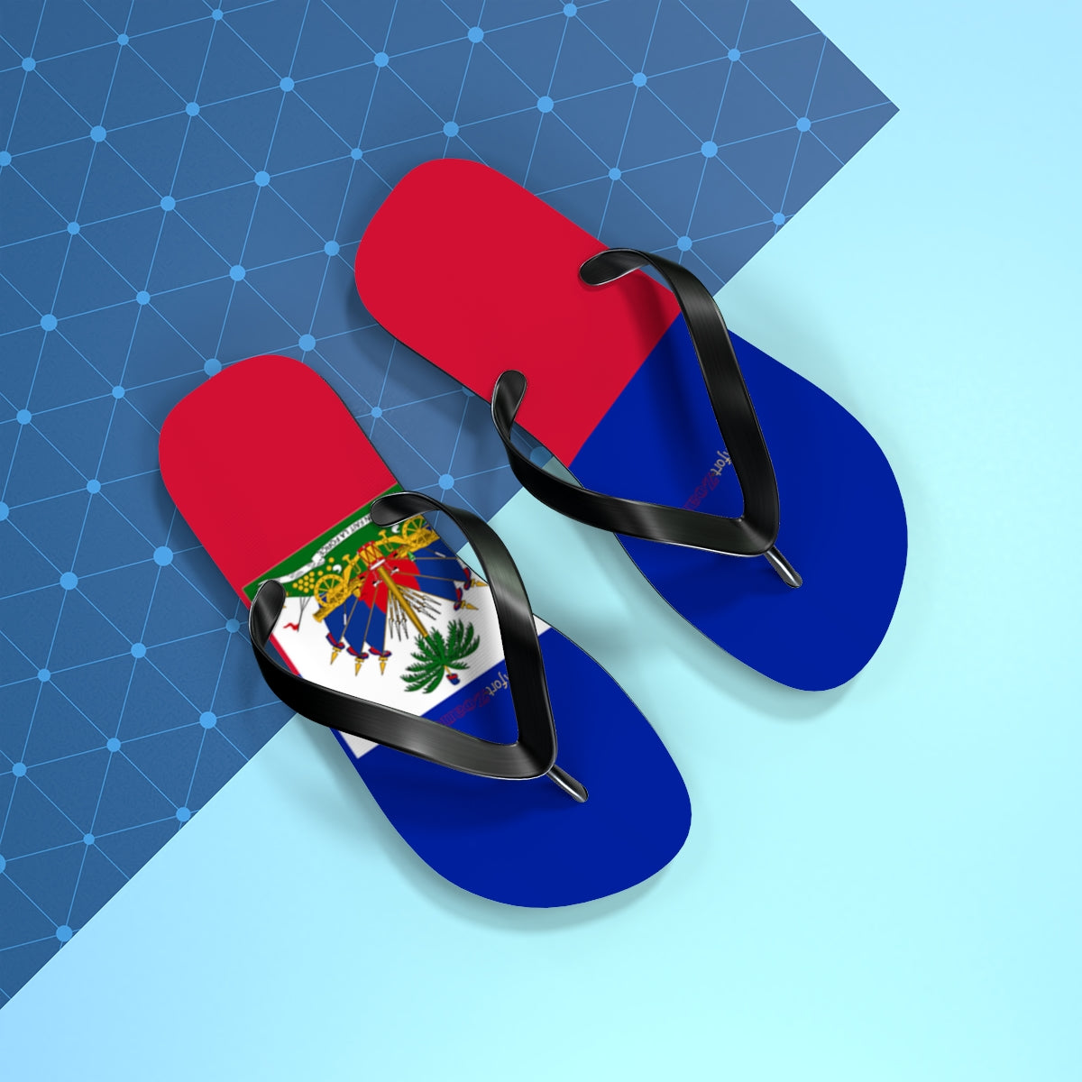 Haitian Flag Women's Flip Flops Footwear