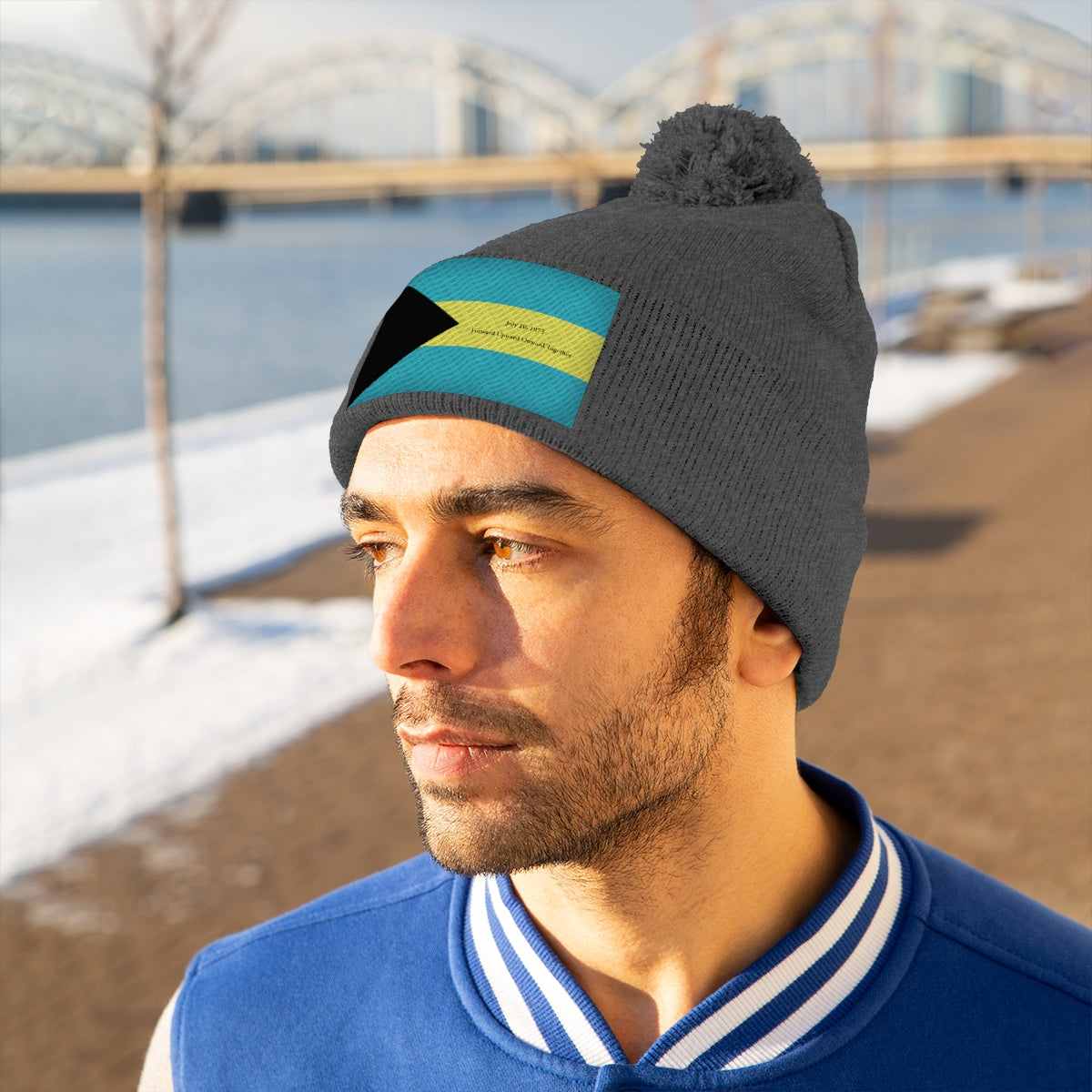 Bahamian Independence Pom Pom Beanie