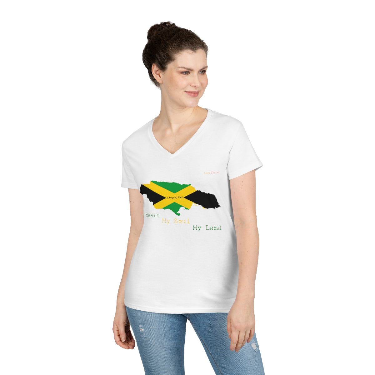 Jamaican Independence Women's V-Neck T-Shirt