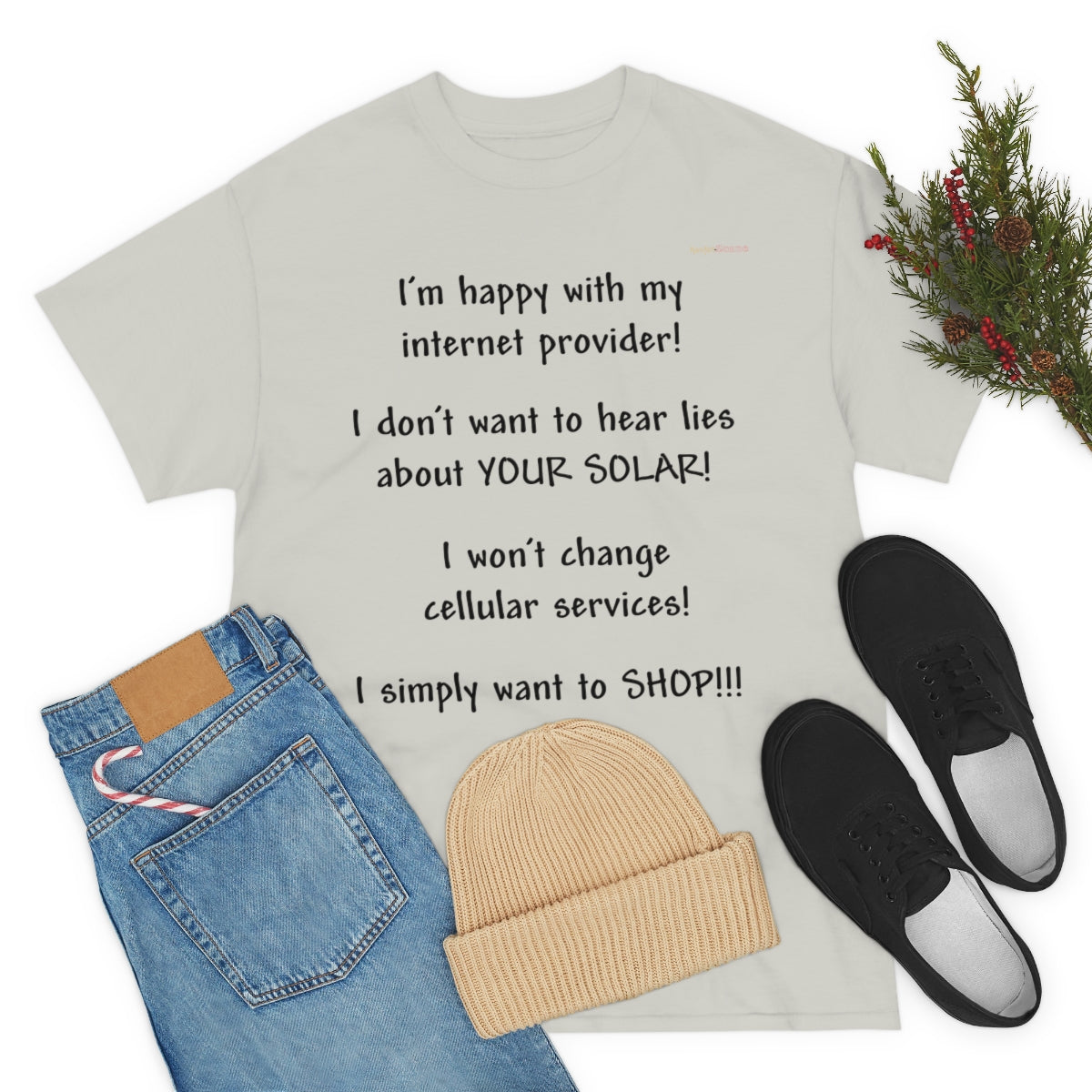 I simply want to shop T-Shirt (Black Letters)