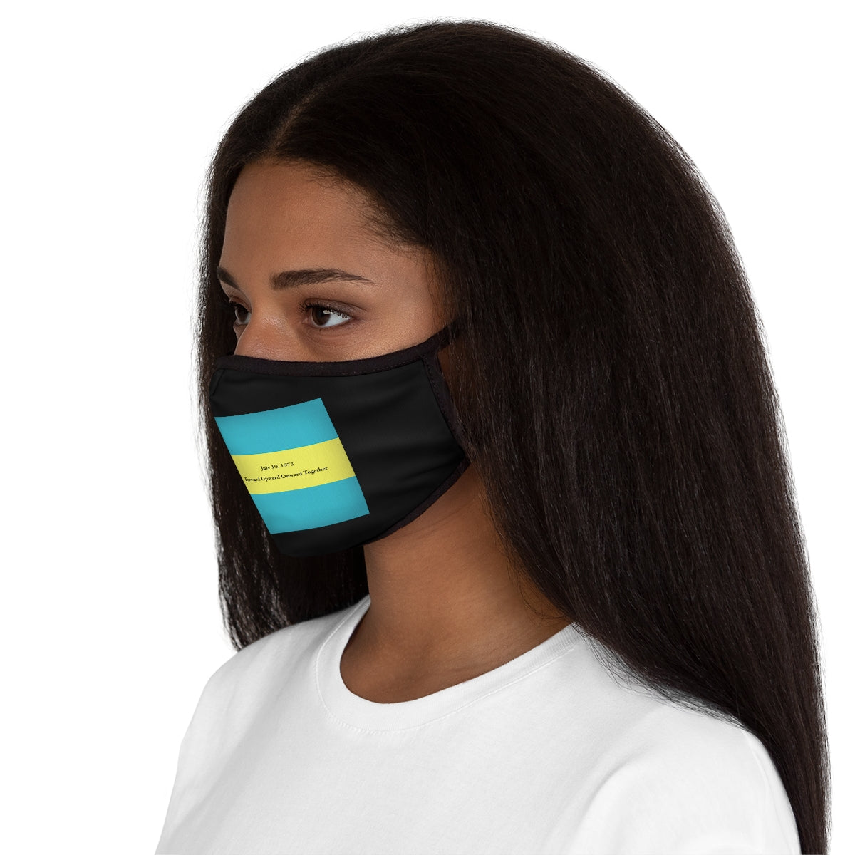 Bahamian Independence Fitted Polyester Face Mask